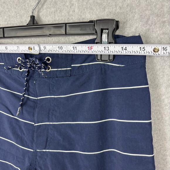 J Crew Swim Trunks Mens Size 29 Navy‎ Shorts Striped Nautical Preppy 8" Inseam - Picture 4 of 12